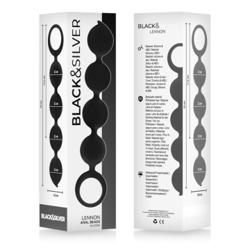BLACK&SILVER - LENNON ROSARIO ANAL 4 ESFERAS SILICONA 15 CM