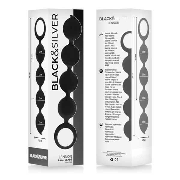 BLACK&SILVER - LENNON ROSARIO ANAL 4 ESFERAS SILICONA 15 CM