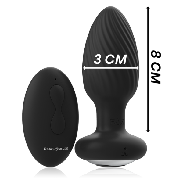 BLACK&SILVER - WELLS PLUG ROTADOR ANAL SILICONA CONTROL REMOTO