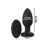 Black&Silver - Wells Plug Silicone Anal Rotator Remote Control |
