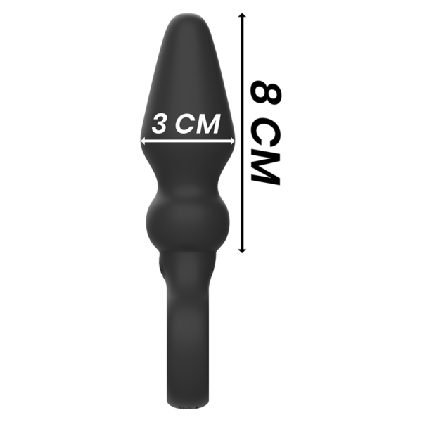 BLACK&SILVER - OZZY POTENTE VIBRADOR PLUG ANAL SILICONA