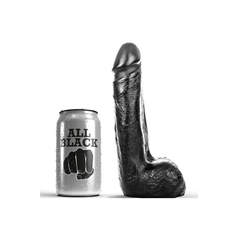All Black - Gode Réaliste Noir Doux 20 Cm | Vybes.it