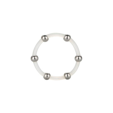 CALEXOTICS - ANILLO DE SILICONA CON CUENTAS DE ACERO TALLA XL