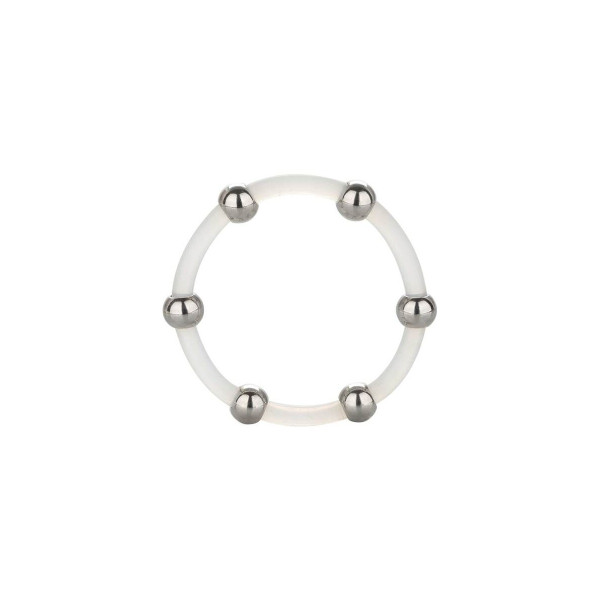 CALEXOTICS - ANILLO DE SILICONA CON CUENTAS DE ACERO TALLA XL