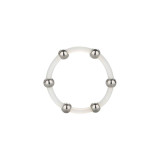 CALEXOTICS - ANILLO DE SILICONA CON CUENTAS DE ACERO TALLA XL
