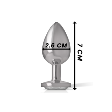 Intense - White Heart Aluminium Metall Anal Plug Grösse S | Vybes.it