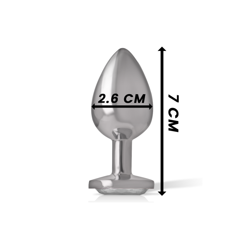 Intense - Plug Anal En Métal Aluminium Coeur Blanc Taille S |