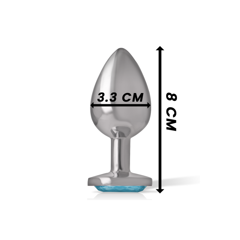 Intense - Plug Anal Métal Aluminium Coeur Bleu Taille M | Vybes.it