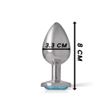 Intense - Plug Anal Métal Aluminium Coeur Bleu Taille M | Vybes.it