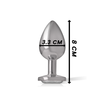Intense - Aluminium - Metall - Anal - Stecker, Weisses Herz, Grösse