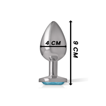 Intense - Aluminium - Metall - Anal - Stecker Blaues Herz, Grösse L