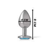 Intense - Plug Anal Métal Aluminium Coeur Bleu Taille L | Vybes.it