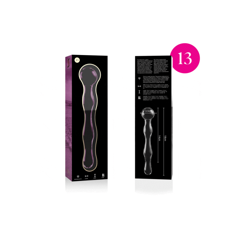 Nebula Series By Ibiza - Model 13 Dildo Borosilicate Glass Pink 18