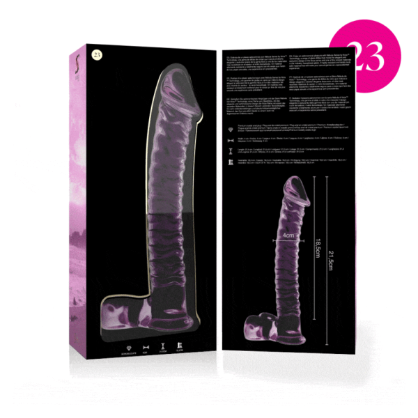 NEBULA SERIES BY IBIZA - MODELO 23 DILDO CRISTAL ROSA 21.5 CM -O- 4 CM