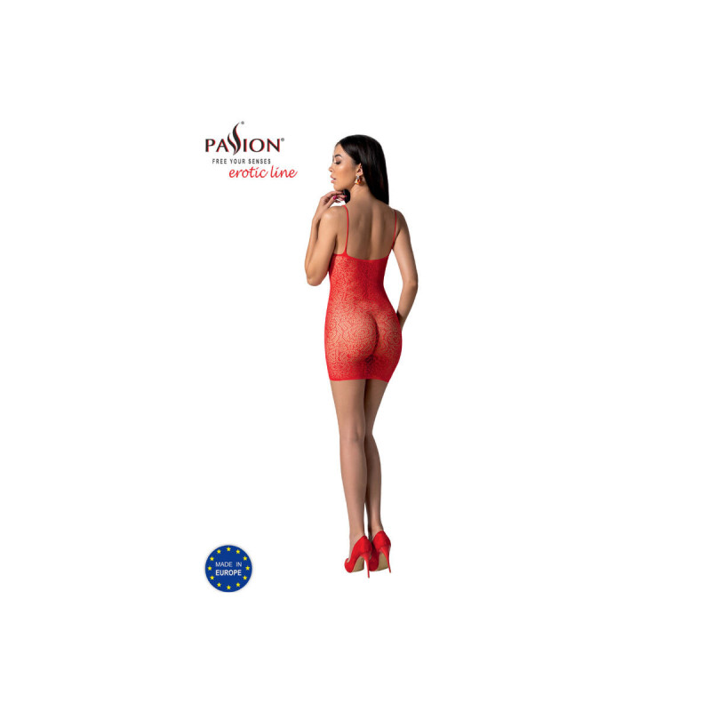 PASSION - BS096 BODYSTOCKING ROUGE TAILLE UNIQUE - PASSION WOMAN BODY…