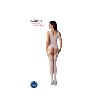 PASSION - BS099 WHITE BODYSTOCKING ONE SIZE - PASSION WOMAN BODYSTOCK…