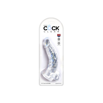 King Cock - Clear Realistisch Gebogener Penis Mit 16.5 Cm