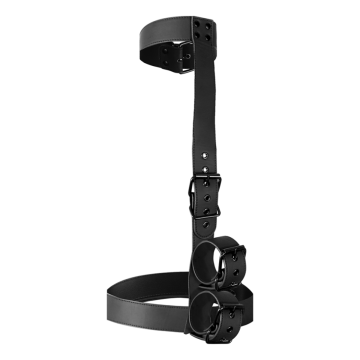 FETISH SUBMISSIVE BONDAGE - CONJUNTO DE SUJECIÓN PARA EL CUERPO DE CUELLO Y MUÑEQUERAS