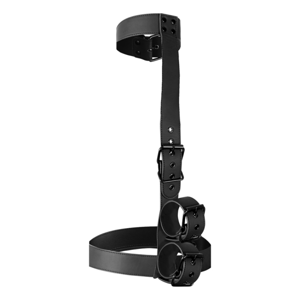 FETISH SUBMISSIVE BONDAGE - CONJUNTO DE SUJECIÓN PARA EL CUERPO DE CUELLO Y MUÑEQUERAS