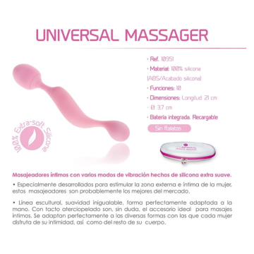 FEMINTIMATE - MASAJEADOR UNIVERSAL VIBRADOR SILICONA ROSA