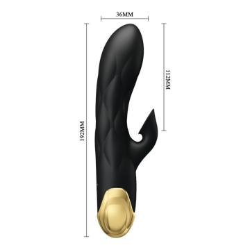 PRETTY LOVE - VIBRATEUR DE LUXE RECHARGEABLE NOIR PLAQUÉ OR