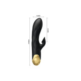 Pretty Love - Vibrateur De Luxe Rechargeable Noir Plaqué Or |