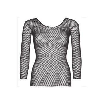 LEG AVENUE - T-SHIRT A RETE MANICHE LUNGHE NERA - LEG AVENUE ACCESSOR…