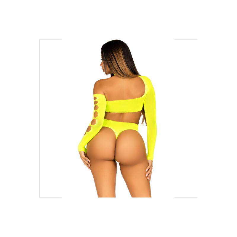 Leg Avenue - Body Sin Costruras Con Tanga Amarillo | Vybes.it