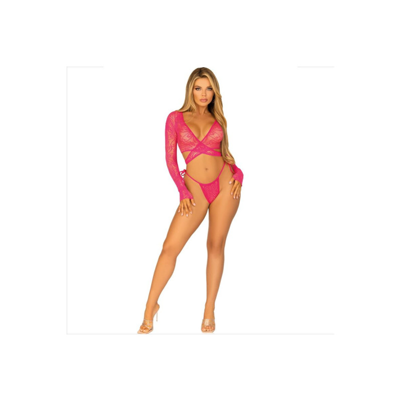 Leg Avenue - Top Corto De Encaje Con Tanga | Vybes.it