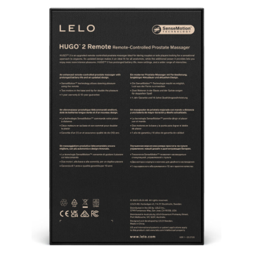 LELO - TÉLÉCOMMANDE DE MASSEUR DE PROSTATE HUGO 2 NOIR