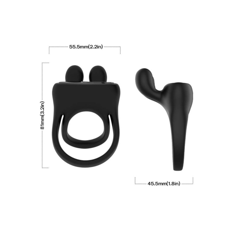 Armony - Anillo Vibrador Rabbit Negro | Vybes.it