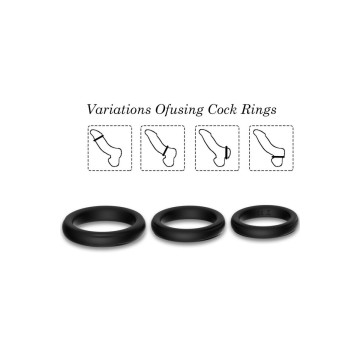 ARMONY - ANELLO TRIPLO IN SILICONE NERO - ARMONY FOR HIM - Cockring s…