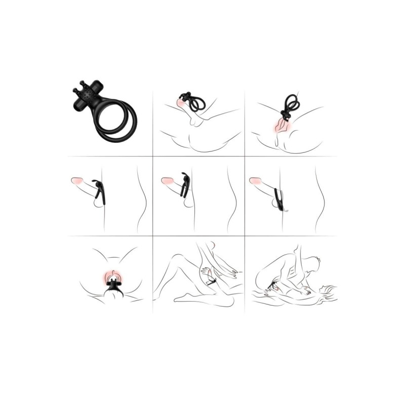 ARMONY - TRAVELLER DOPPEL-VIBRATORRING FÜR PAARE RABBIT SCHWARZ - ARM…