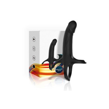 Armony - Dildo Con Anillo & Vibrador Control Remoto Negro | Vybes.it