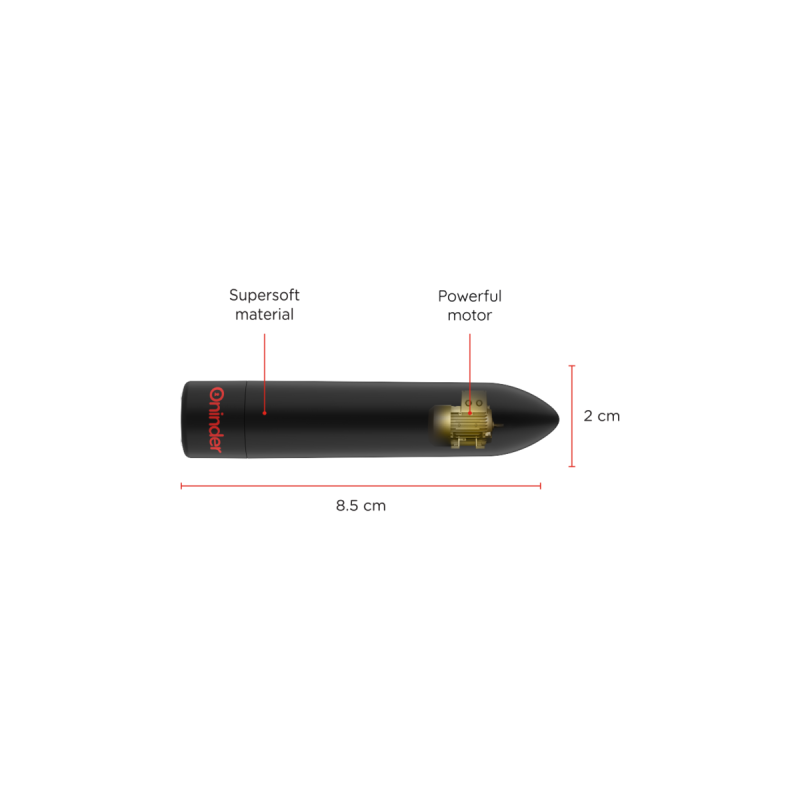 Oninder - Berlin Bullet Vibrator Schwarz 9 Modi 8,5 X 2 Cm