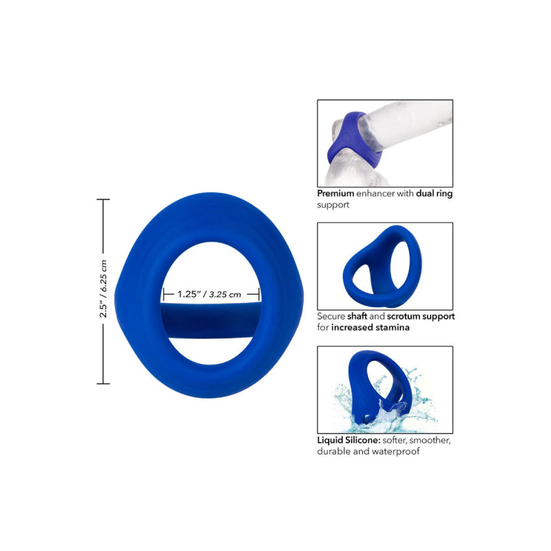 CALEXOTICS - ADMIRAL COCK BALL DUAL RING BLUE - Cockrings without vib…