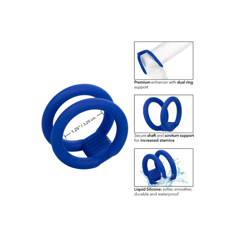 CALEXOTICS - ADMIRAL GABBIA DOPPIA PER CAZZI BLU - Cockring senza vib…