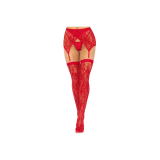 Leg Avenue - Lace Thigh Highs & Garterbelt Red | Vybes.it