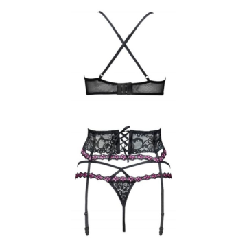 LIVCO CORSETTI FASHION - SNEHANA LC 90443 SUJETADOR + LIGUERO + PANTY NEGRO S/M