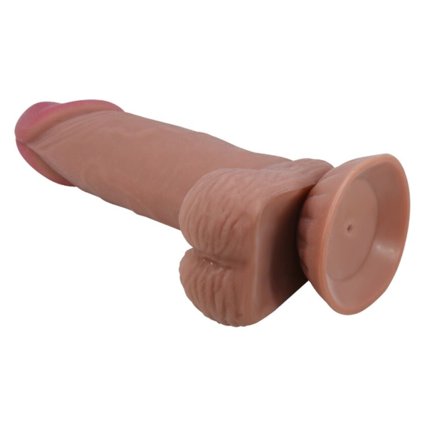 PRETTY LOVE - SLIDING SKIN SERIES DILDO REALÍSTICO CON VENTOSA PIEL DESLIZANTE MORENO 19.4 CM