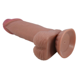 PRETTY LOVE - SLIDING SKIN SERIES DILDO REALÍSTICO CON VENTOSA PIEL DESLIZANTE MORENO 19.4 CM