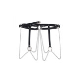 Subblime - Cinturon De Cadenas Anillas Cuero Negro Talla Única |