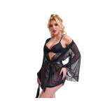Subblime - Bata Tela Transparente Detalle Encaje Negro S/M |