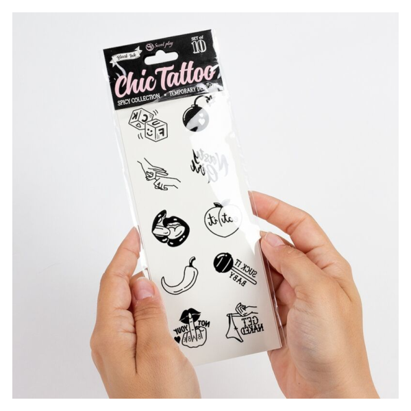 SECRET PLAY - SET DE 10 TATTOOS TEMPORALES SPICY COLLECTION