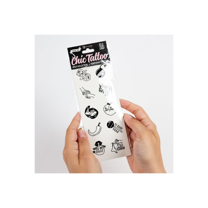 SECRET PLAY - SET OF 10 SPICY COLLECTION TEMPORARY TATTOOS - SECRETPL…