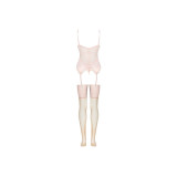 LIVCO CORSETTI FASHION - PERSINNE PEACH SET CORSET + PANTY + MEDIAS S/M