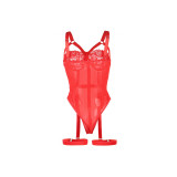 Subblime - Teddy Avec Jarretière Détail Poitrine Rouge S/M |