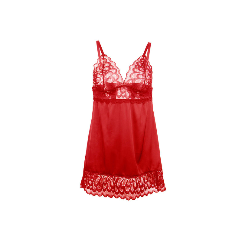 Subblime - Babydoll Satinado Con Encaje Rojo L/Xl | Vybes.it