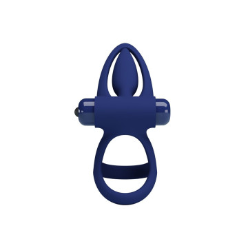 Pretty Love - Mat Doble Anillo Con Vibración & Estimulador Azul |