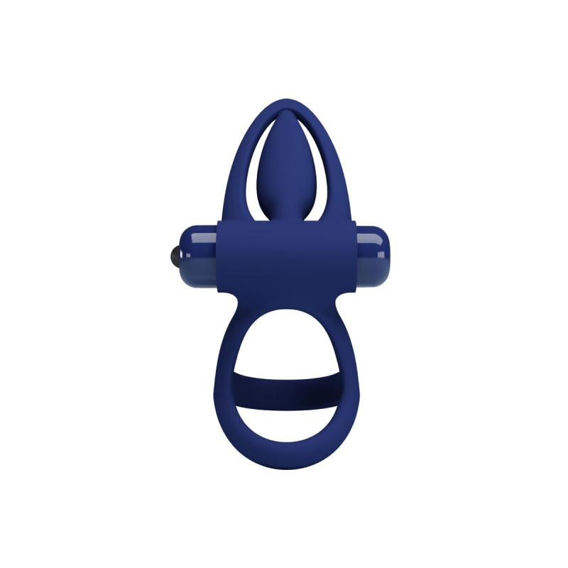 Pretty Love - Mat Doble Anillo Con Vibración & Estimulador Azul |